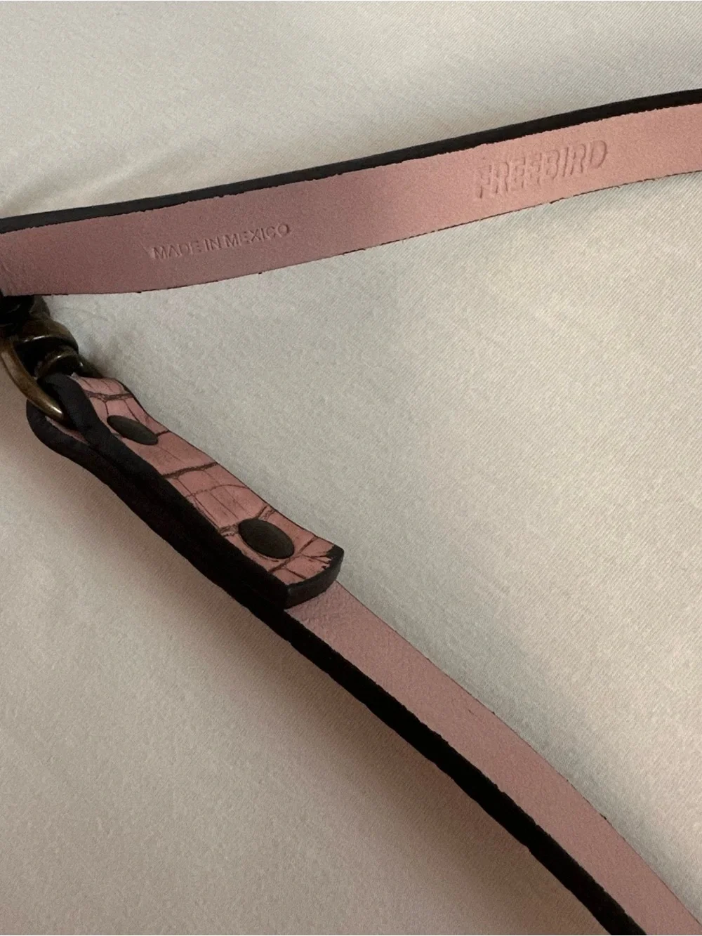 Freebird by Steven Pink Croc-Embossed Leather Dog Leash